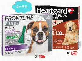 犬用ハートガードプラスとフロントライン L 6ヶ月分お得セット(22.4kg〜45.4kg)