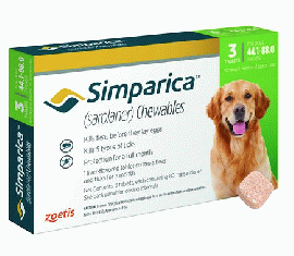 シンパリカ 80mg | 20.1k-40.1g | 3錠 | ノミマダニ薬 | Simparica